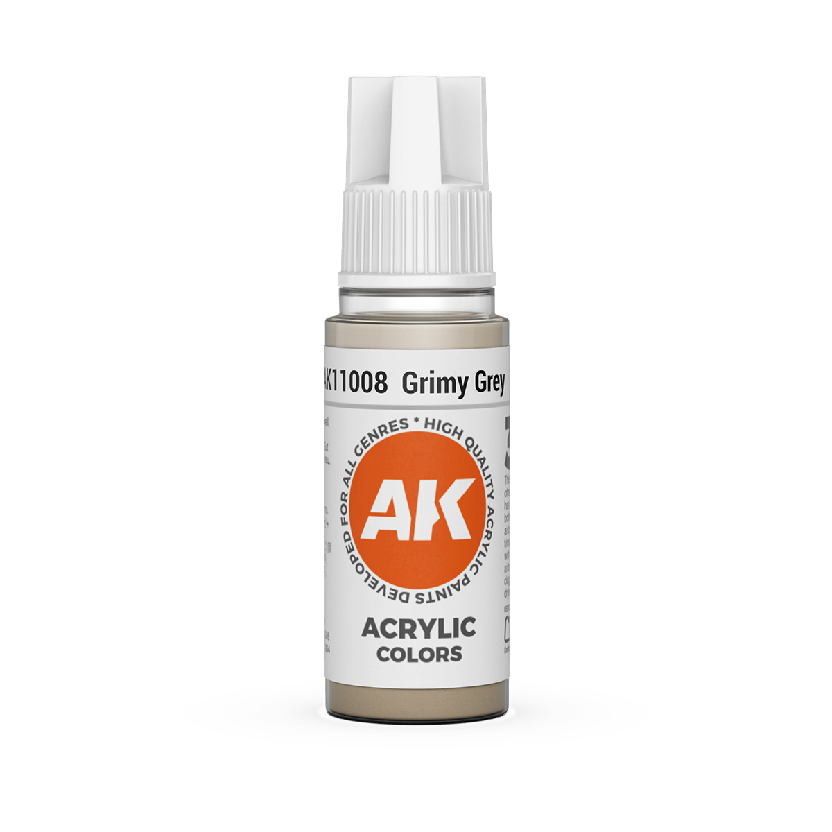 AK Interactive 3rd Gen Acrylic: Grimy Grey (18ml)