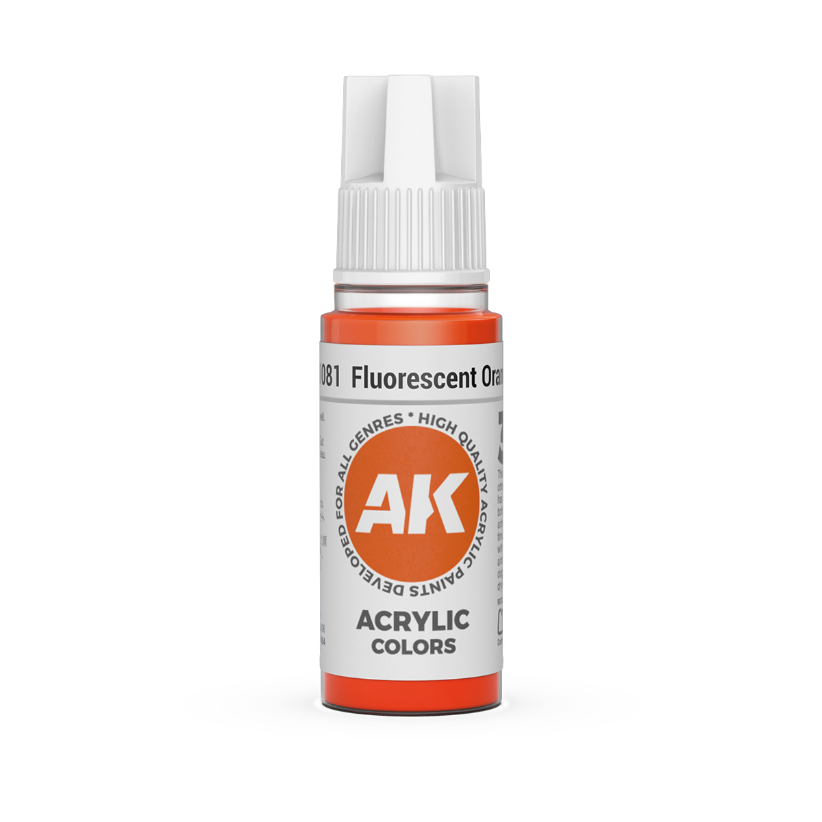 AK Interactive 3rd Gen Acrylic: Fluorescent Orange (18ml)