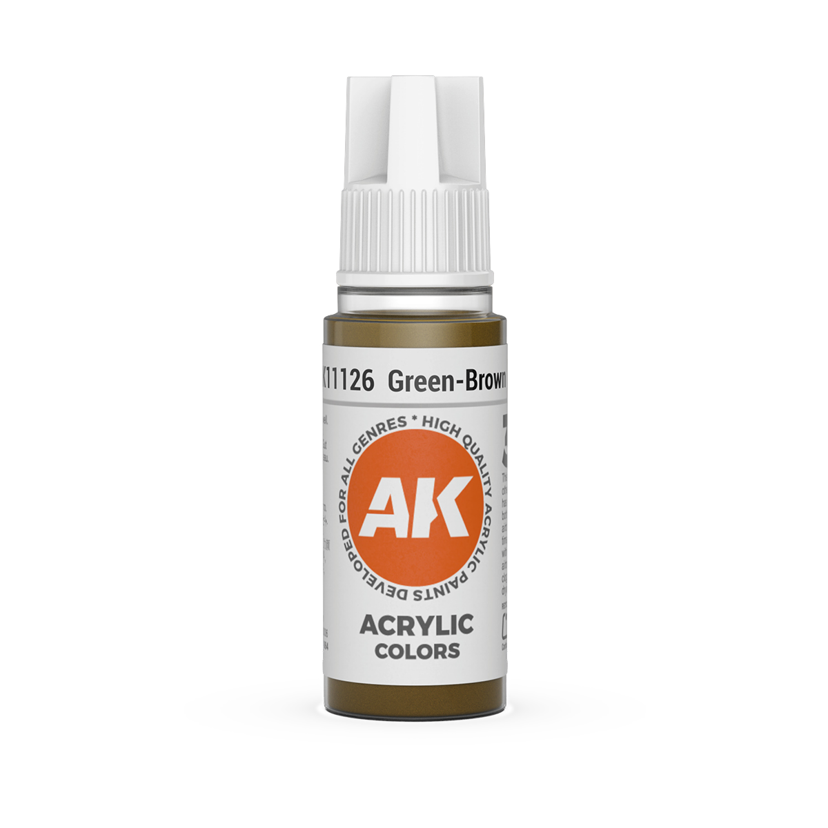 AK Interactive 3rd Gen Acrylic: Green-Brown (18ml)