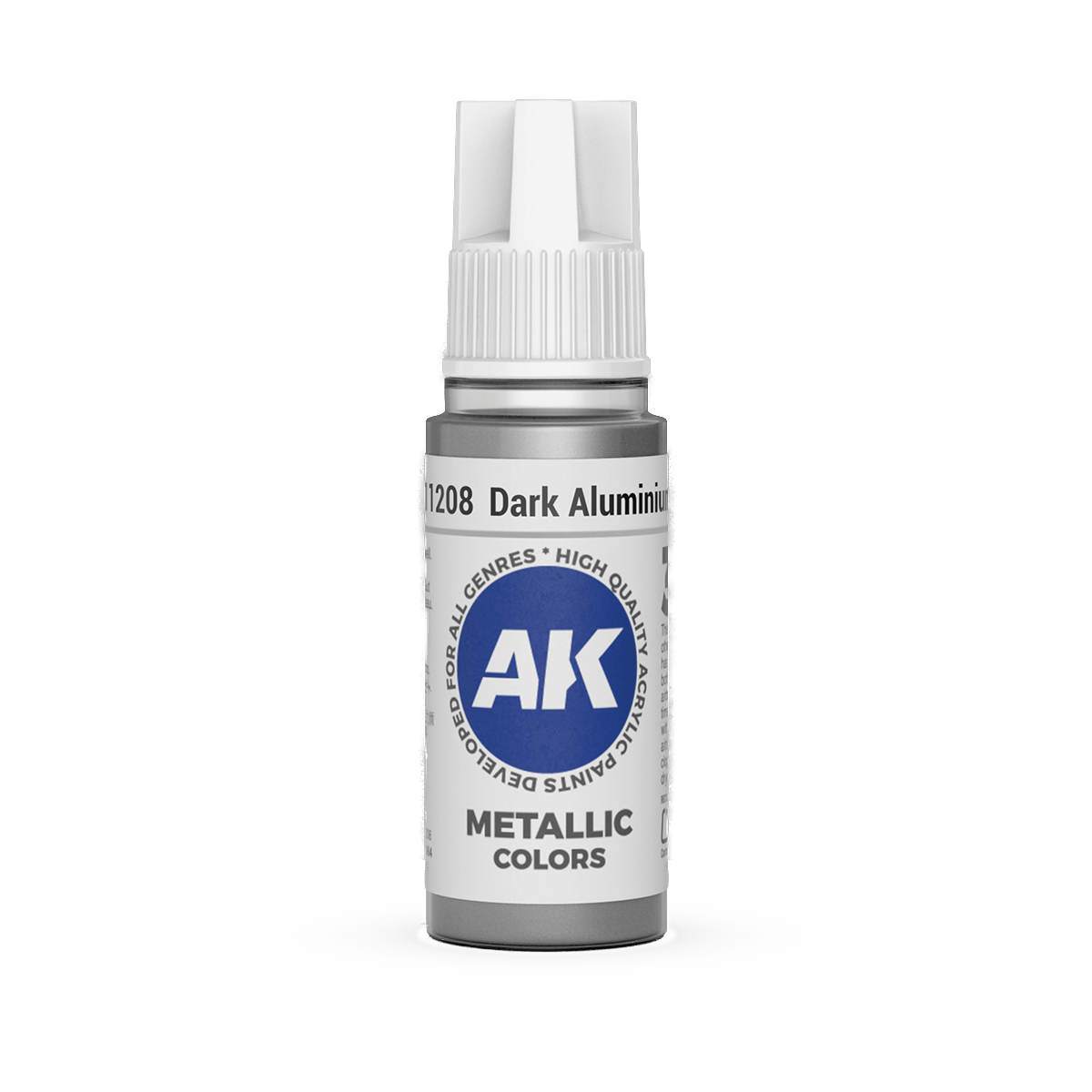 AK Interactive 3rd Gen Acrylic: Dark Aluminum (18ml)
