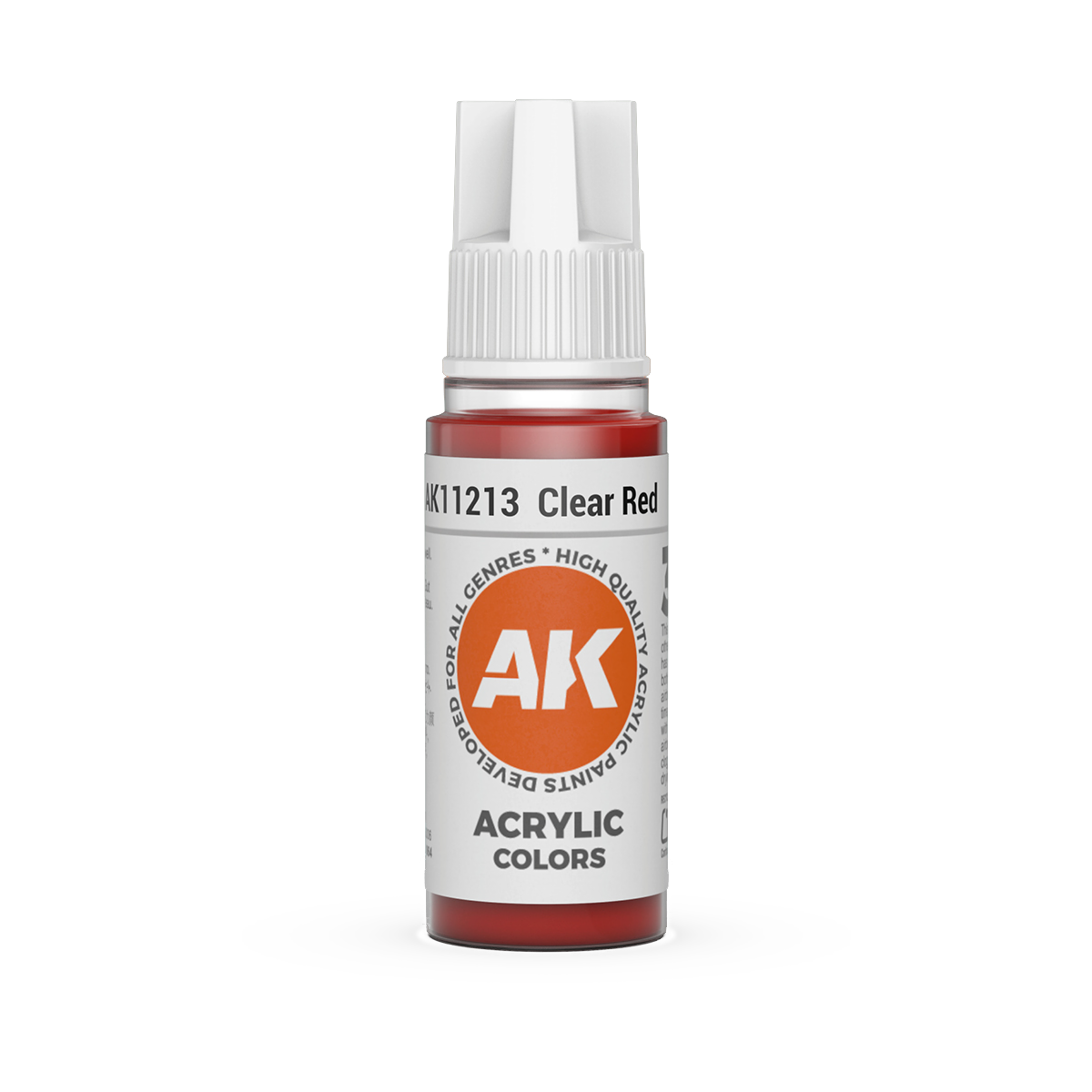 AK Interactive 3rd Gen Acrylic: Clear Red (18ml)